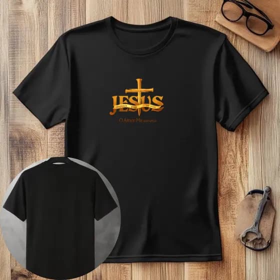 Blusa Camiseta Masculina cristã Jesus o amor me amou algodao unissex
