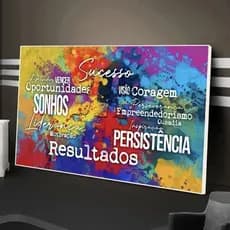 QUADRO DECORATIVO ARTE MODERNA ESCRITÓRIO DISCIPLINA SONHOS PERSISTENTE E RESULTADO