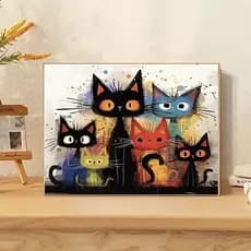 quadro decorativo gatinhos fundo branco gato