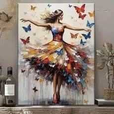 Quadro Decorativo - Bailarina Balé Mulher Borboleta -