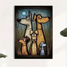 Quadro Decorativo cachorrinhos Cartoon pet shop