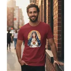 Camiseta Unissex Nossa Senhora Guadalupe Estampada Religiosa Fe Catolica Casual Confortavel Top Chic