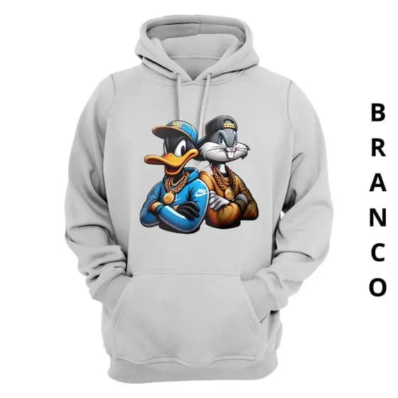Moletom Unissex Patolino Estampado Blusa Frio Capuz Canguru Looney Tunes Casaco Conforto Premium Top