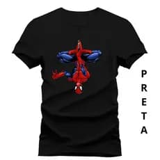 Camiseta Unissex Homem Aranha Blusa 100% Algodao Penteado Camisa Heroi Marvel Conforto Luxo Premium