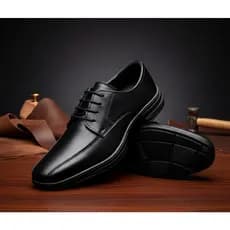 Sapato Social Preto Ortopédico Masculino Confortavel Solado Borracha Anti Derrapante