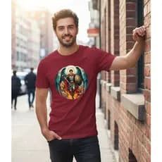 Camiseta Unissex Arcanjo Miguel Estampada Religiosa Fe Catolica Casual Confortavel Moda Urbana Chic