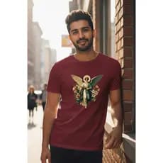 Camiseta Unissex Arcanjo Gabriel Estampada Religiosa Fe Catolica Casual Confortavel Moda Urban Chic