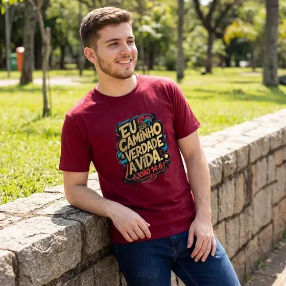 Camiseta Estampada Top Unissex Mensagem de Fé Blusa Alta Qualidade Gospel Religiosa Algodão Premium