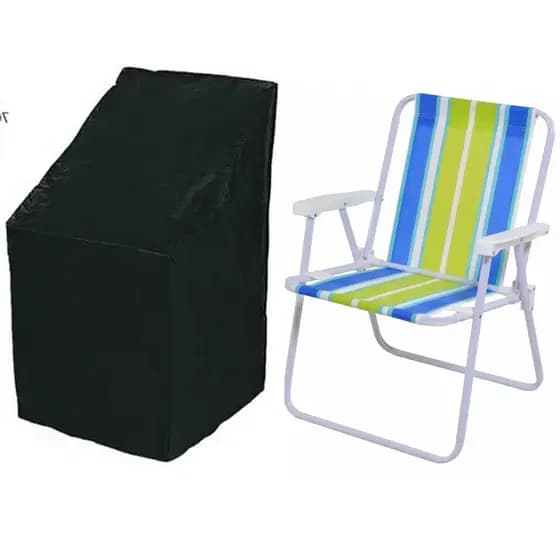 Capa para Cadeira de Praia Preta Impermeável Uv