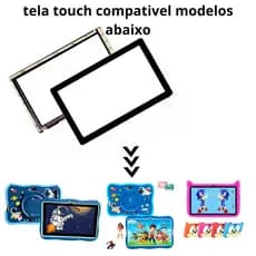 tela touch  tablet infantil kids PC smart 2030 sonic astronauta