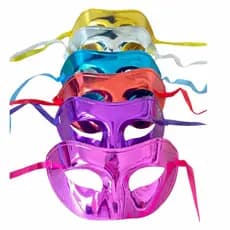 20 Máscaras Veneziana Metalizadas Coloridas Carnaval Gatinha