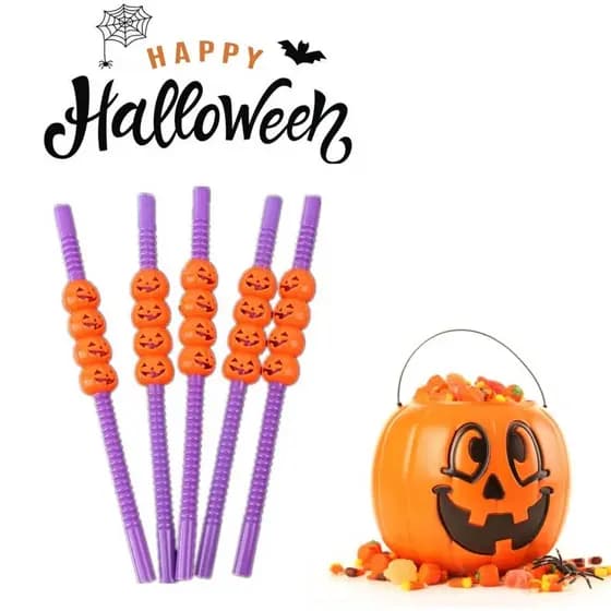 Canudo Tema Halloween 22cm Pct C/5