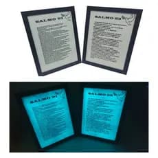 Quadros decorativos que brilham no escuro Salmos 23 e 91 para Prosperidade e Proteção da sua casa