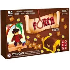 Jogo forca brinquedo educativo pirata ajuda leitura e escrita 54 peças