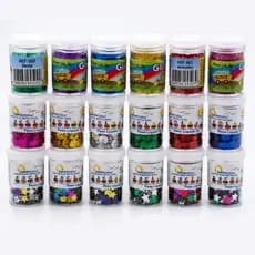 Kit Completo Artesanato 18 Potes Glitter E Lantejoulas- 3g