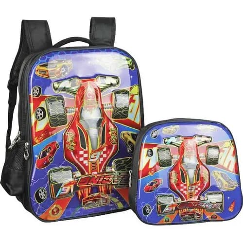 Mochila Escolar Racing C/lancheira 6d 40cm/23c Conj.