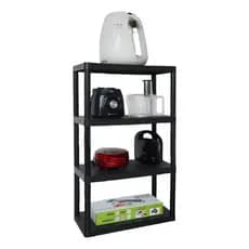 Estante Modular Multiuso 4 Prateleira Organizadora Preta Plástico