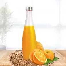 Garrafa Vidro Transparente 1 Litro P/ Geladeira Água Suco C/ Tampa Inox