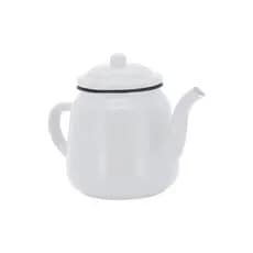 Bule 1 Litro Café Chaleira Esmaltado Branco Vintage Rústico