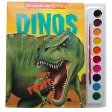 Livro Brincando com Aquarela | Dinos | Brasileitura Crianças Filhos Infantil Desenho