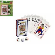 Jogo de Cartas Baralho Em Papel Revestido Com 3 Dados