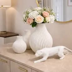 KIT Vasos Decorativo Moderno com Pantera Geométrica elegante Decoração luxo Efeite de Casa