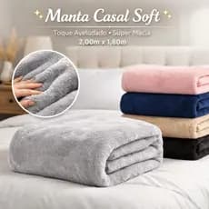 Manta Casal 2,00x1,80 Cobertor Soft Super Macia Quentinha Antialérgica Várias Cores