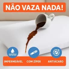 Protetor De Travesseiro Impermeável 50x70cm com Zíper Antialérgico