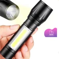Mini Lanterna Tática Com Led E Zoom Recarregável Usb Luz Forte Bolsa Bicicleta Carro Moto Sitio