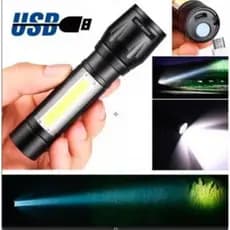 Mini Lanterna Ecooda Tática Com Led E Zoom Recarregável Usb Luz Forte Bolsa Bicicleta Carro Moto Sitio