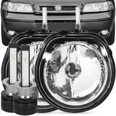 Par Farol Milha Palio 2001 2002 2003 Weekend Siena Auxiliar Neblina + Kit Lâmpada Ultra Super Led 6000K 7200lm
