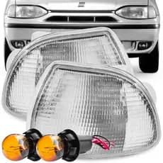Kit Lanterna Diant Pisca Palio Siena Strada 1996 A 2000 Cristal + Soquete Lampada 2 Polos Meia Luz na Seta Conjugado