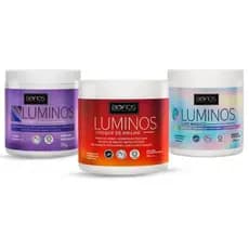 Kit Cronograma Capilar Luminos 3 Máscaras Capilar Choque de Brilho, Liso Mágico e Blonde