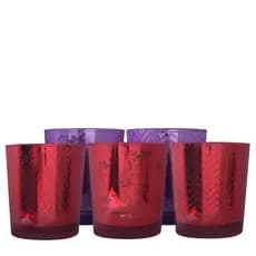 kit Copo Vidro Cromado Desenhado para Velas Aromáticas - Escolha o Seu kit