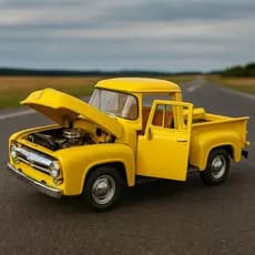 Miniatura de pickup caminhonete F100 com led no farol carro carrinho de ferro presente coleção COLEÇAO MINIATURA