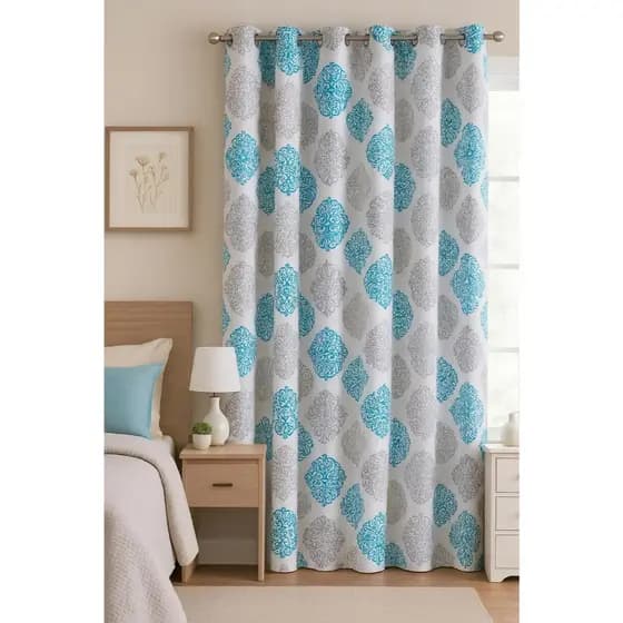 Cortina Piquet Tecido 2,40x1,20 Sala Quarto Cortina Estampada CORTINA PEQUENA DECORATIVA