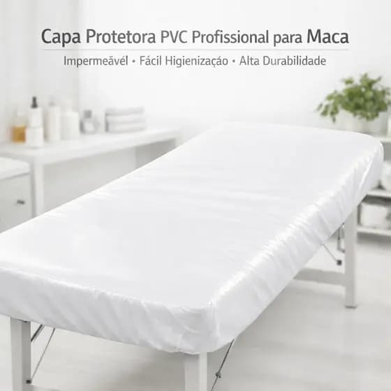 Capa Para Maca 60cm Impermeável PVC Transparente Profissional Estética 1,90x0,60