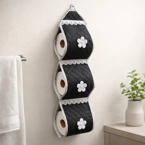 Organizador de Papel Higiênico Matelado 3 Rolos – Porta Rolo Decorativo para Banheiro