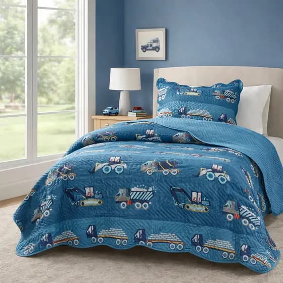 Kit Colcha Cobre Leito Solteiro 2 Peças Infantil Menino Matelada Dupla Face