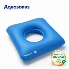 Almofada Ortopédica Aquasonus 45x45 Inflável Ar com Orifício Alívio de Pressão