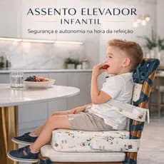 Assento Elevador Infantil Para Cadeira Com Cinto Impermeável Portátil