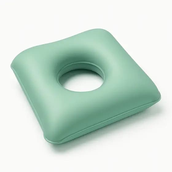 Almofada Hemorroida Ortopédica Inflável 45x45 com Orifício Pós Parto Cóccix