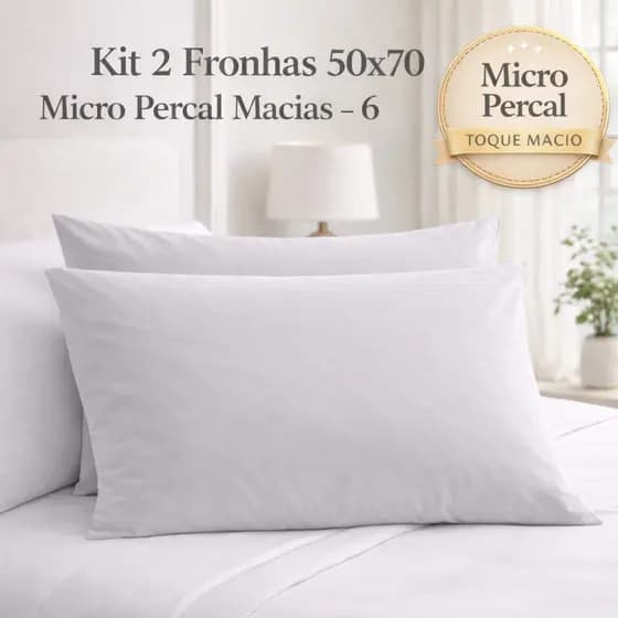 Kit 2 Fronhas 50x70 Micro Percal Macias para Travesseiro – 6 Cores