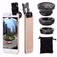 Lente Para Celular Panorâmica 3 Em 1 Olho De Peixe Universal