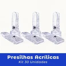30 unidades de Presilhas P/ Cabides e Cruzetas Transparentes Acrílicas