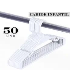 Kit 50 Cabides Infantis para Organização Branco 5,5mm
