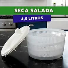Centrífuga de Salada Branco 4,5 Litros Secagem Rápida sem Esforço