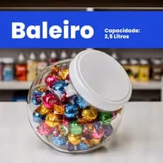 Pote Baleiro 2,5 Litros Transparente para Balas Chocolates Doces e Festas