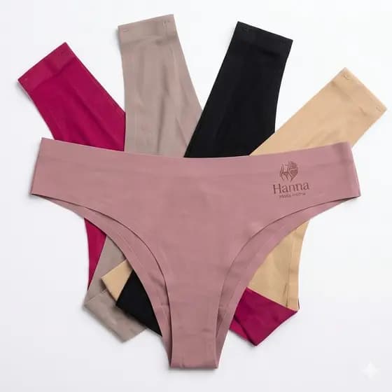 Kit 3/6 Calcinhas Tanga Sem Costura A Laser Cor Lisa