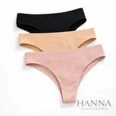 KIT 3/6 Calcinhas Canelada Tanga Feminina Conforto Poliamida Sem Costura Não Marca